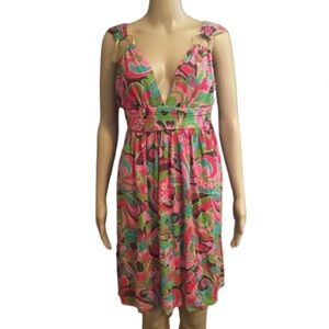 Vintage Milly of New York Dress - Pink Paisley Print - Size M